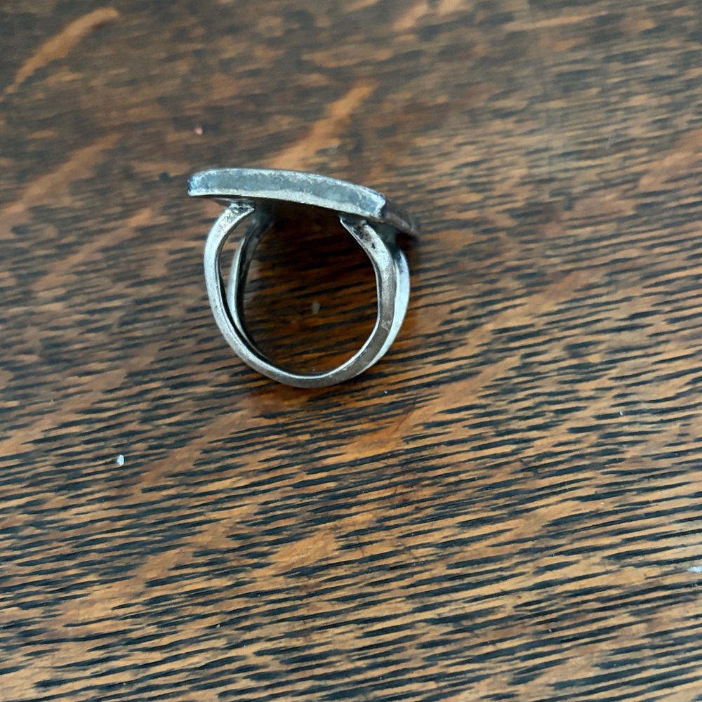 Vintage Rectangular Brown Stone Ring - image 2